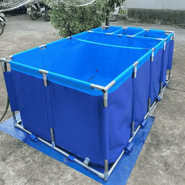 BỂ BẠT CHỮ NHẬT NUÔI CÁ CHIA 3 NGĂN LỌC KT 2X1.2X0.8M