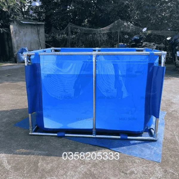 BỒN BẠT NUÔI CÁ CHỮ NHẬT KHÔNG CHIA NGĂN LỌC KT 1.2X1X1M