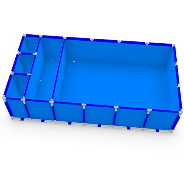 Bể Bạt Nuôi Cá Chia Ngăn Lọc Kích Thước 5x2.5x1.2m