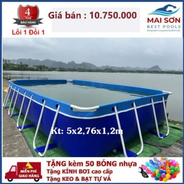 Bể Bơi Gia Đình Kích Thước 5x2.76x1.2m