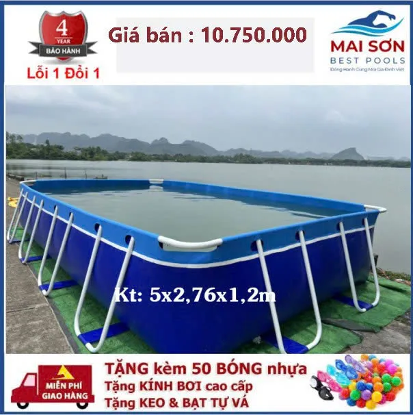 Bể Bơi Gia Đình Kích Thước 5x2.76x1.2m